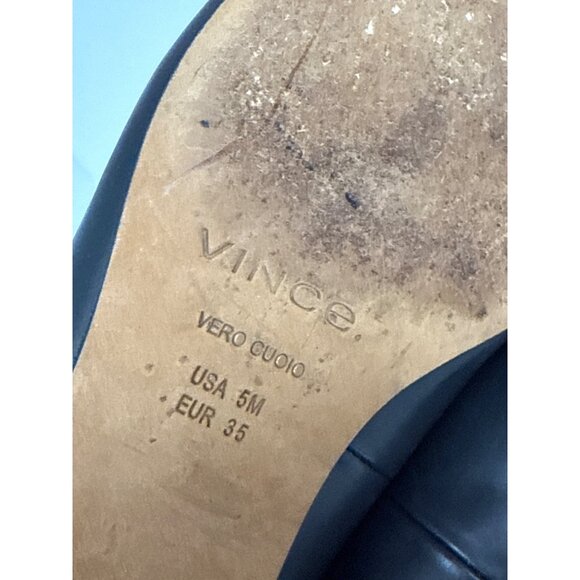 Vince Isabel Women's Shoes Pump Black Leather Pointed Slip On Office Size 5 - Picture 8 of 8